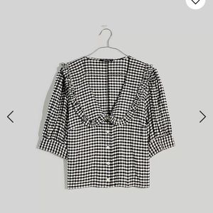 Madewell Gingham Peter Pan Collar Top